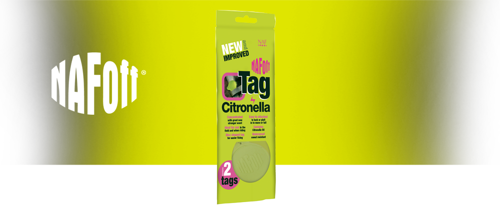 NAF Off Citronella Tag &auml;r ett silikonh&auml;nge inneh&aring;llande citronella olja.