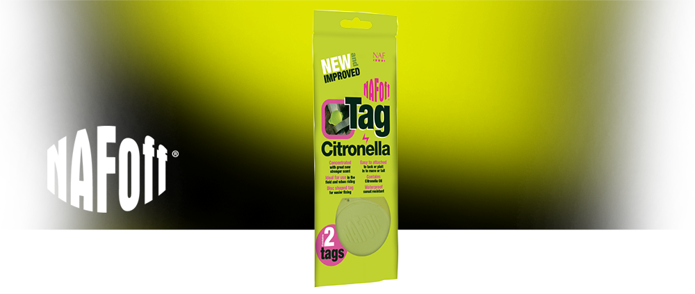 Silicone tag with citronella for attaching to tack or rugs during the summer